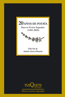 Portada de 20 aos de poesa. Nuevos Textos Sagrados (1989-2009)